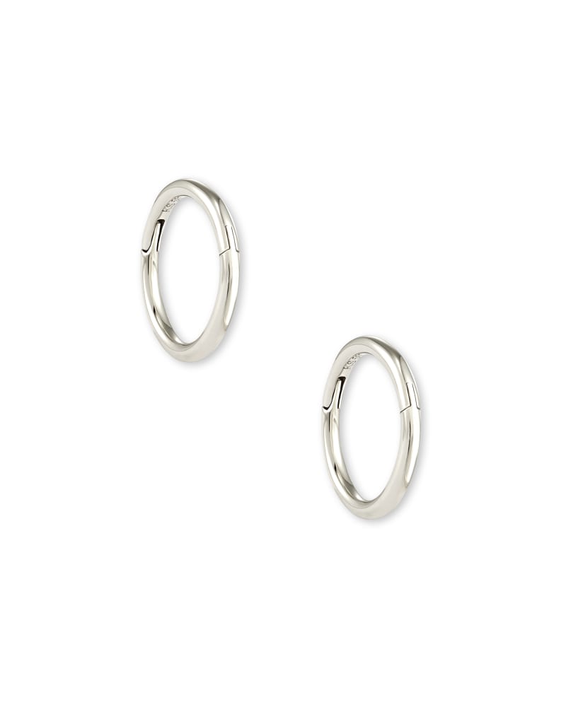 Gina Seamless Huggie Earrings in 14K White Gold image number 0